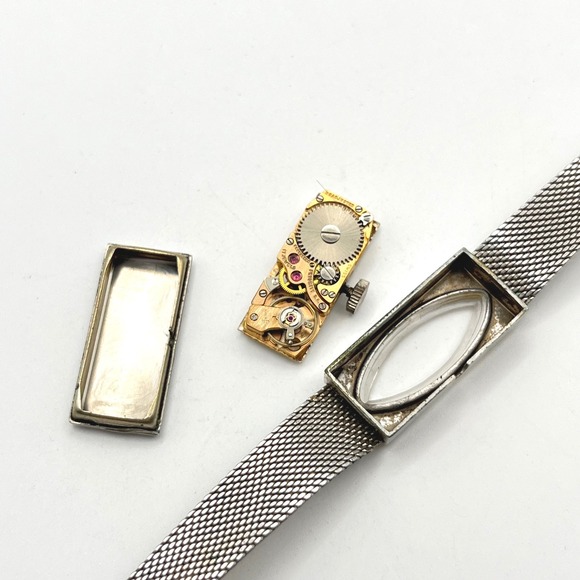 Vintage MF Cortina 17 Jewel Manual Wind Watch 10K RGP Bezel GF Mesh Band Silver